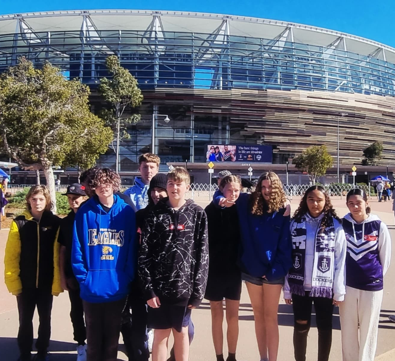 A trip to Optus Stadium to watch the Fremantle Dockers vs West Coast Eagles at the Western Derby.