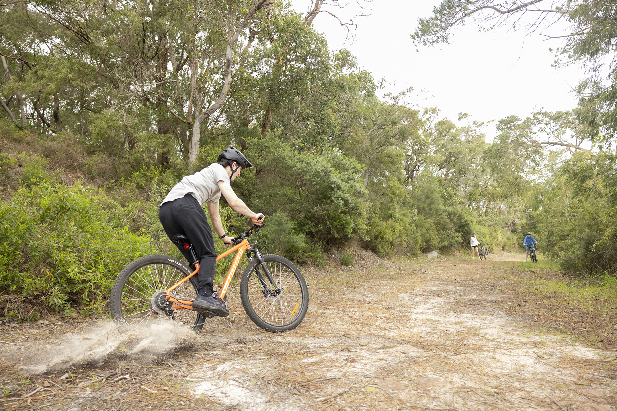 Albany Residential College boarding supervisors take boarders mountain biking