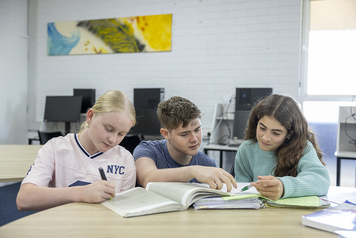 Boarders from Narrogin Residential College doing homework.