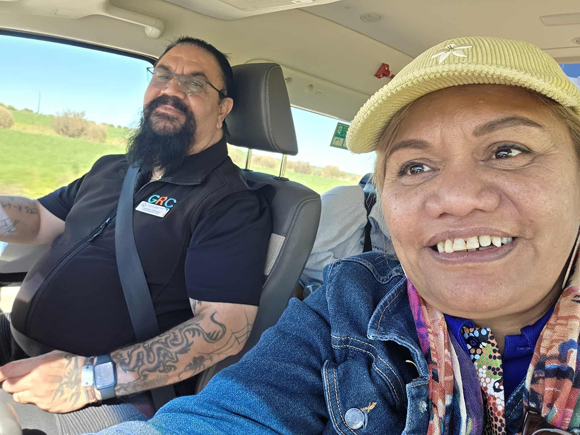 Geraldton Residential College boarding supervisors driving the college bus.