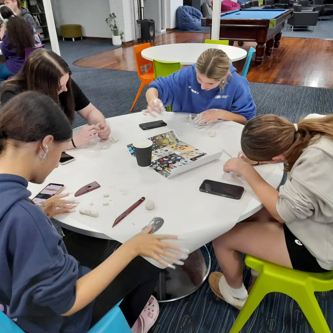 Magnet-making activity at Northam Residential College.