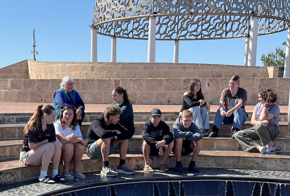 Geraldton Residential College boarders sitting and talking together