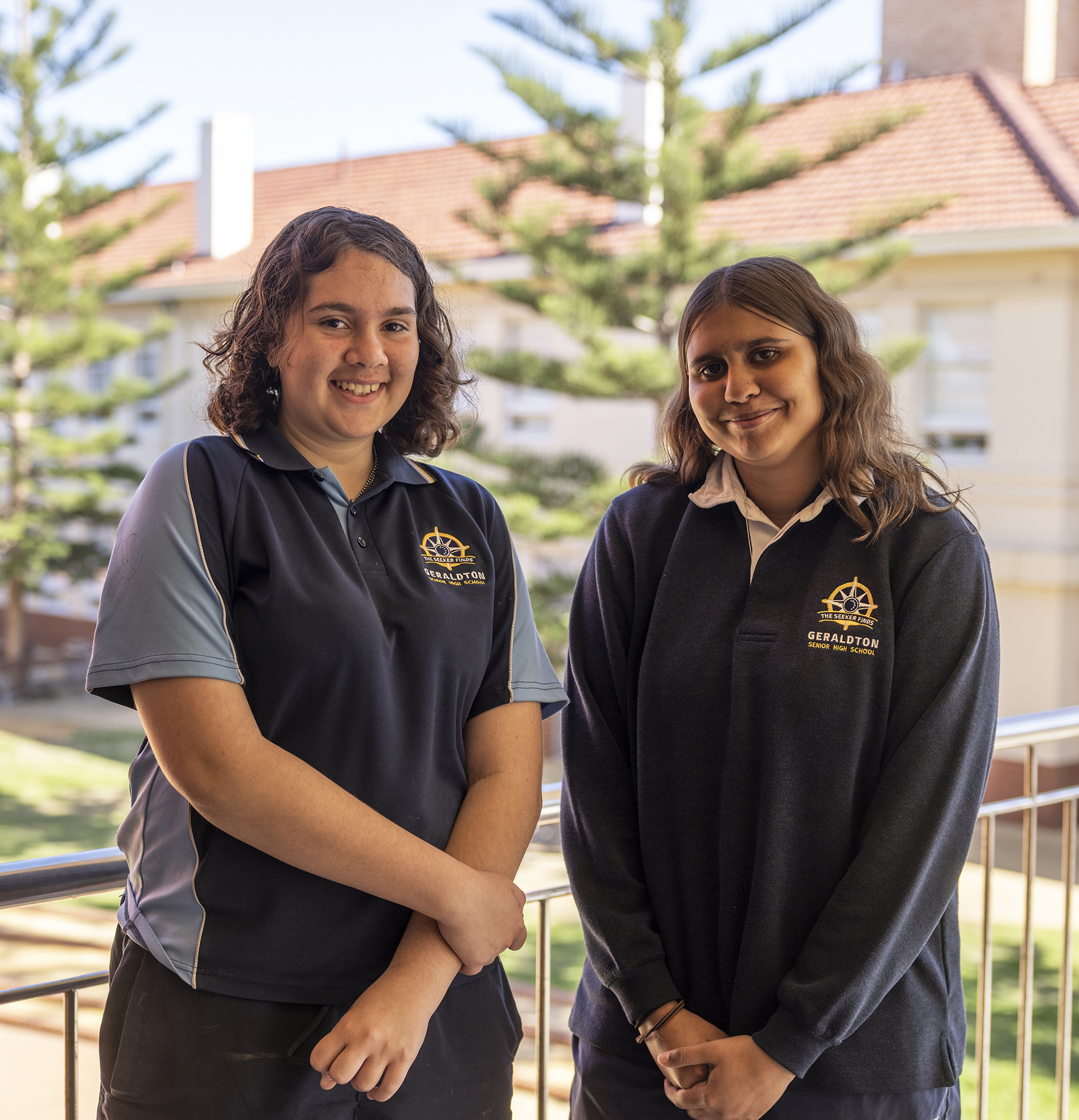 2 smiling students from Geraldton Senior High School