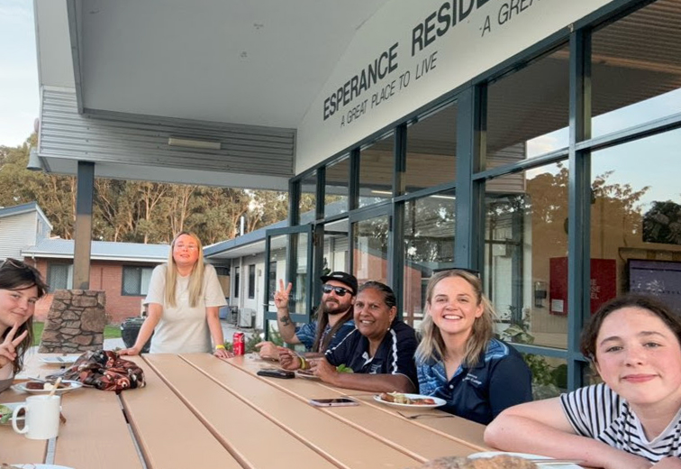 BBQ at dusk at Esperance Residential College