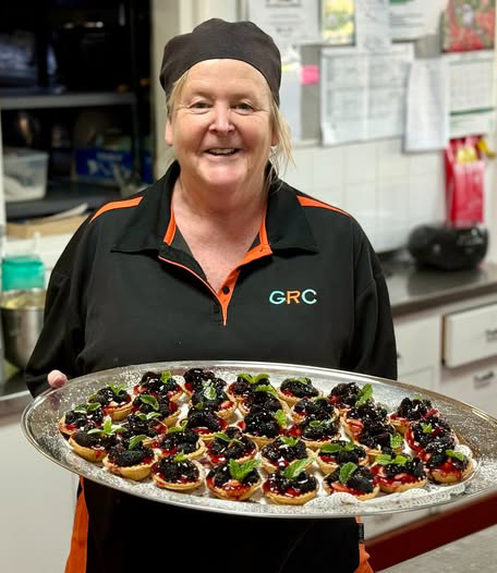 Mulberry Custard Tarts for dessert - a special treat at Geraldton Residential College