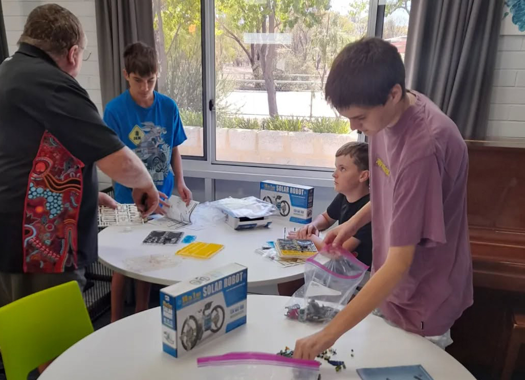 Afternoon activity at Northam Residential College - build a solar powered robot.