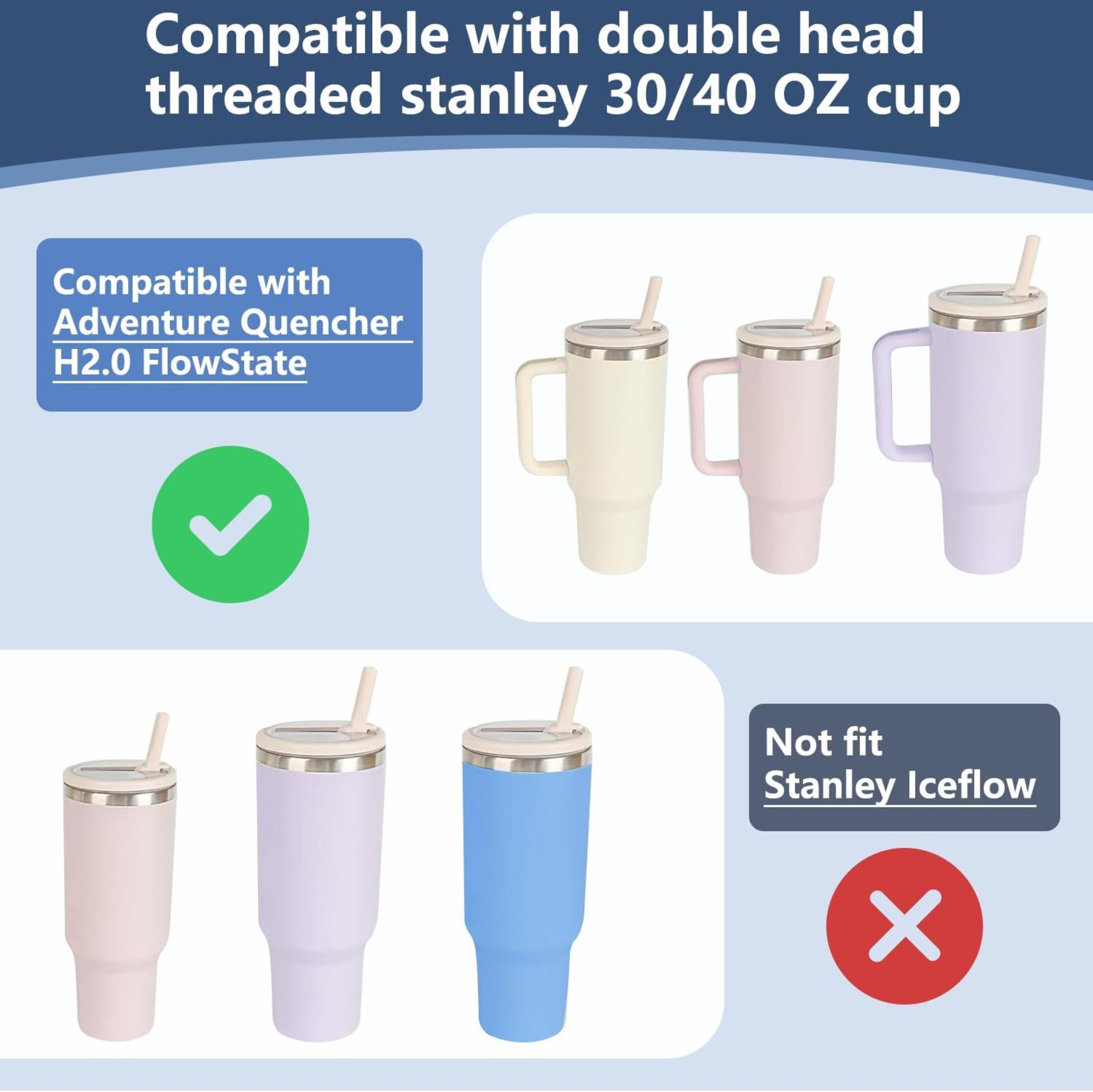 Stanley Tumbler Flip Straw Lid - 2 Pack Replacement Lid with Silicone Seal - 2