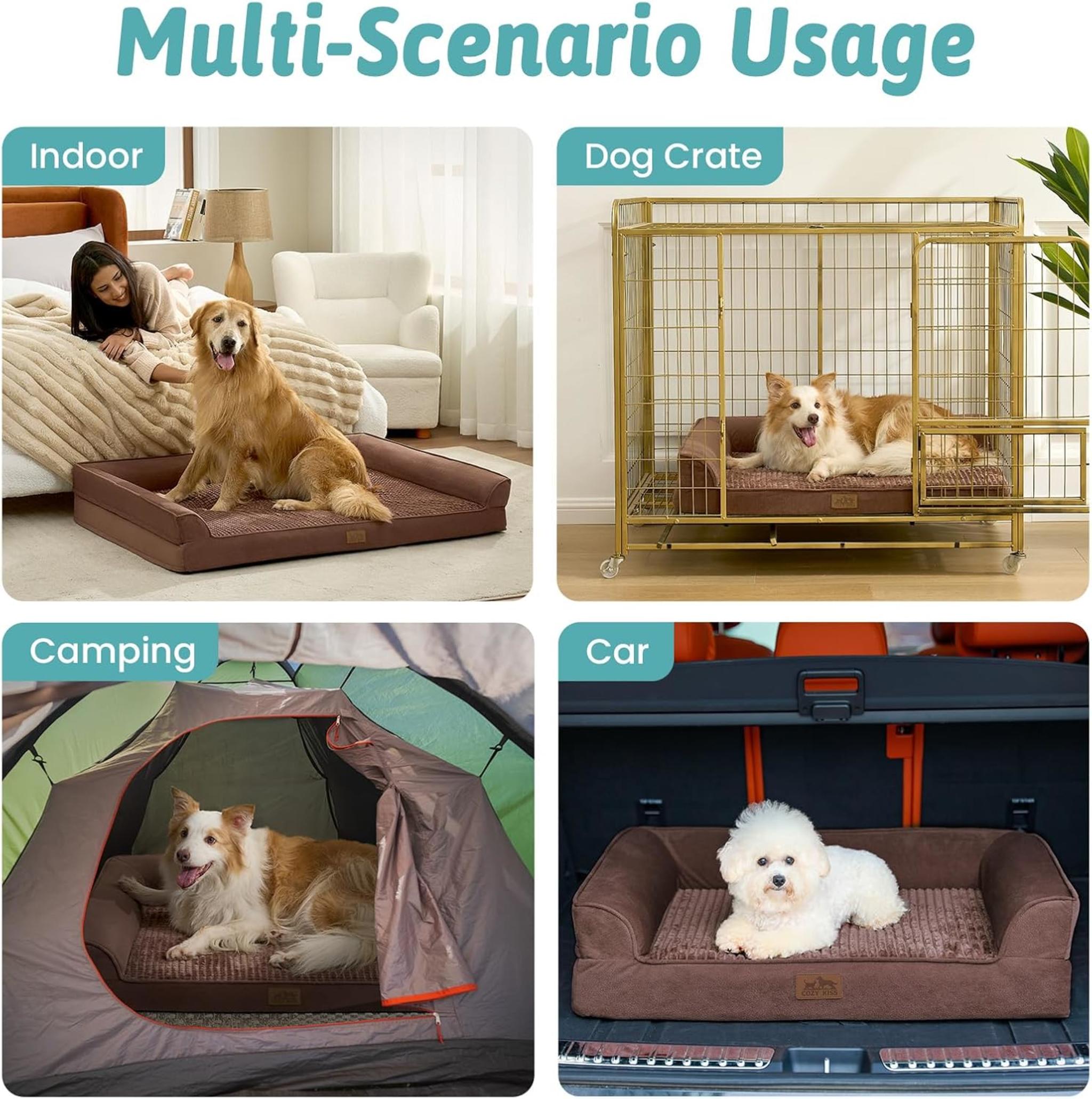 Egg Crate Foam Sofa for Pets Up to 100 lbs - U-Shaped Design