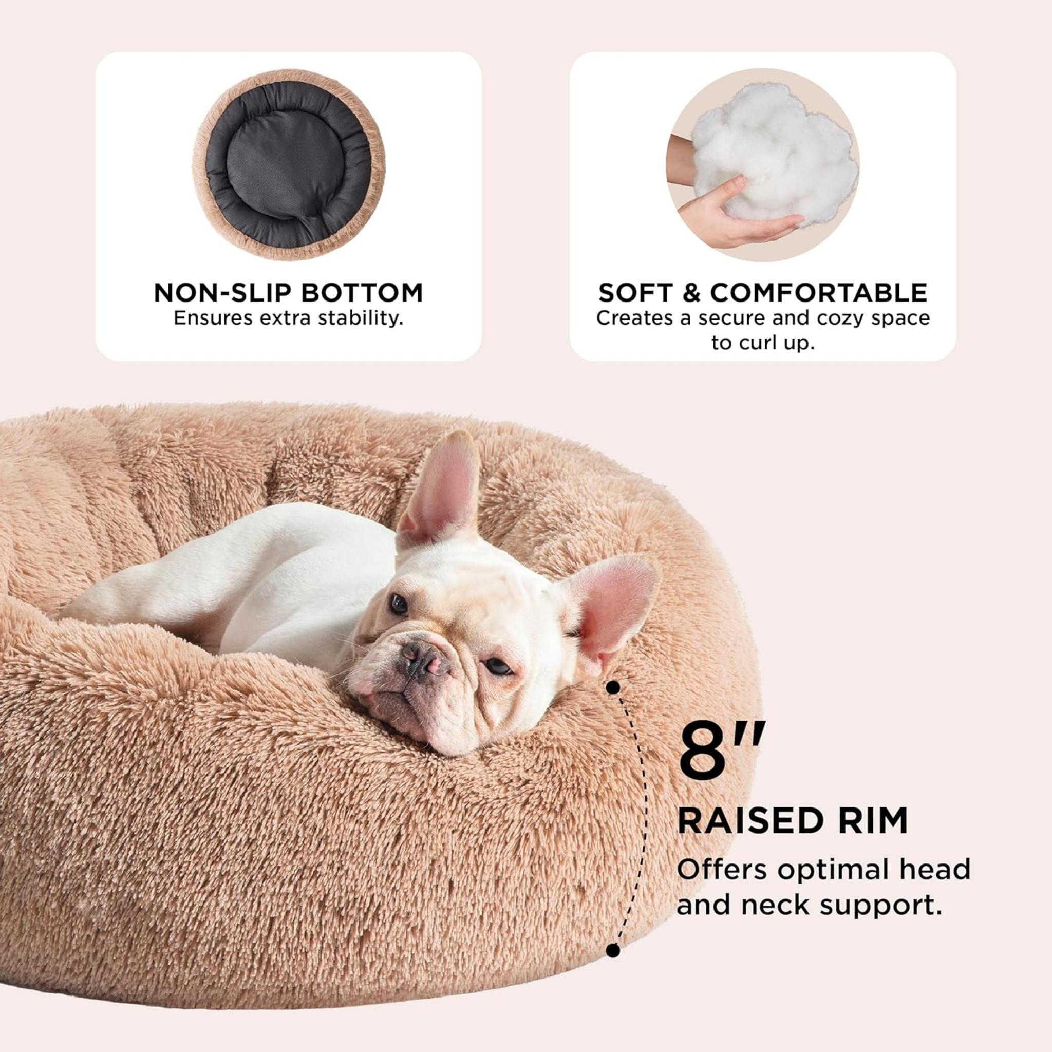Anti-Slip Base, Plush Faux Fur, Fits up to 45 lbs - OEKO-TEX Certified