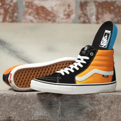 vans sk8 hi black orange