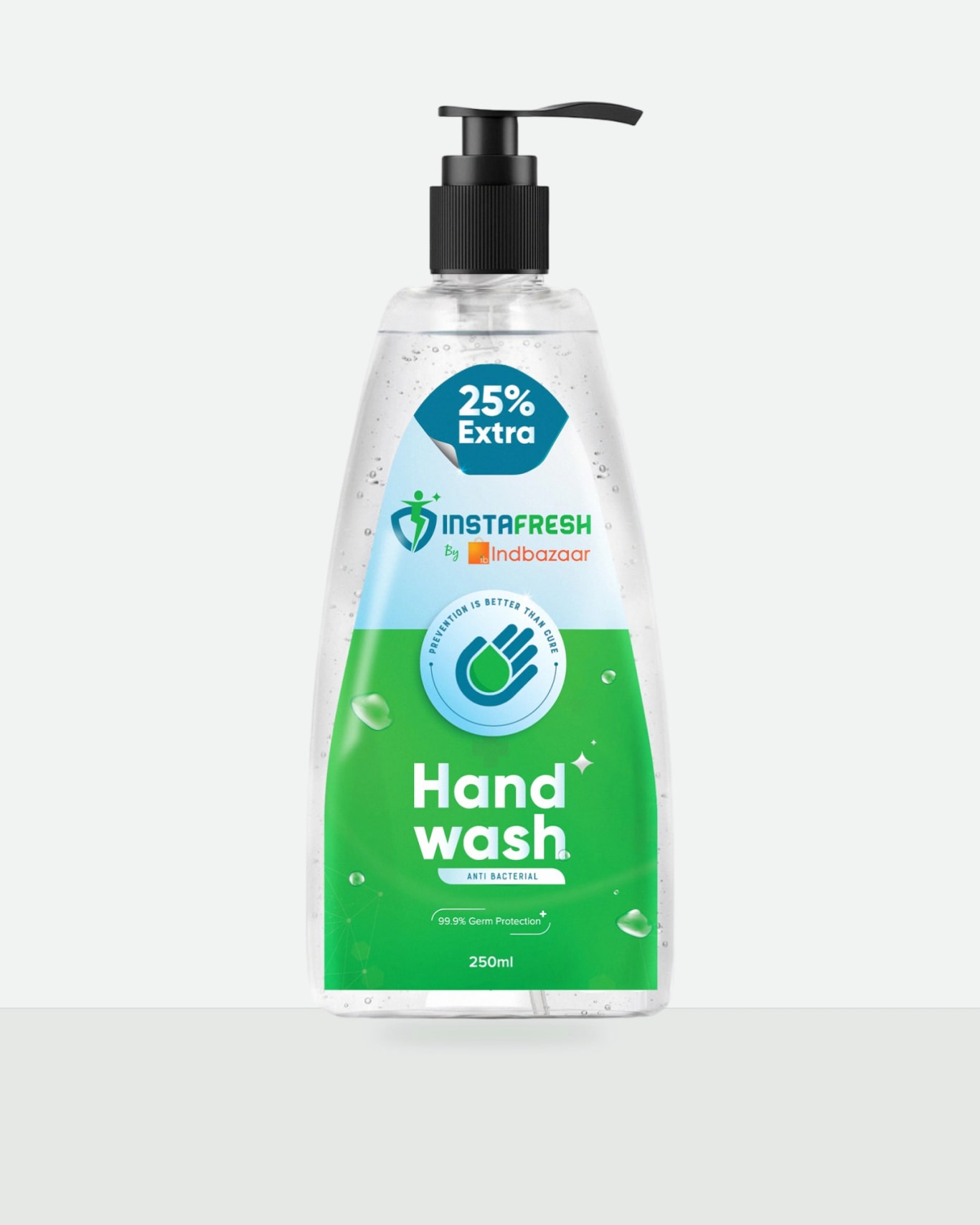 InstaFresh Hand Wash pump bottle on a neutral studio canvas