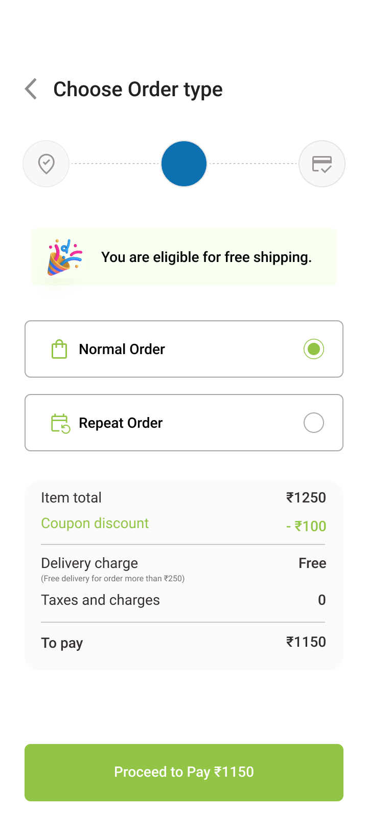 Checkout screen in My Medical Shop