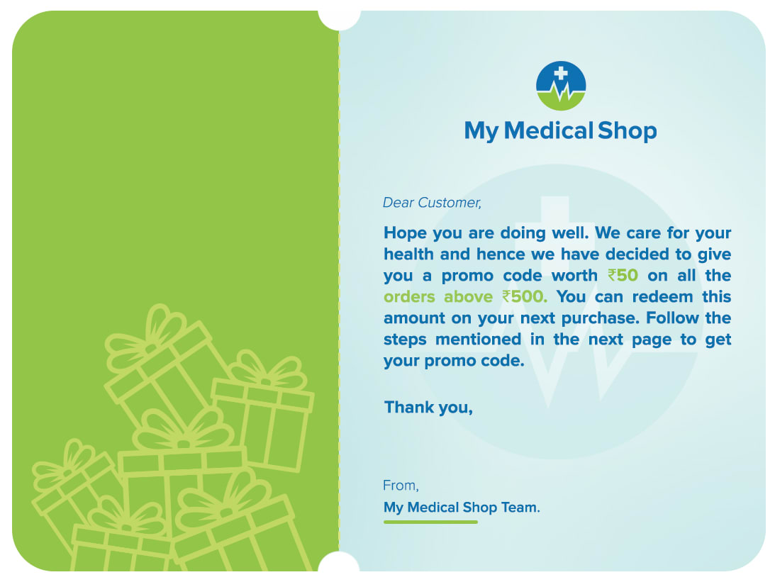 Promo card with greeting message