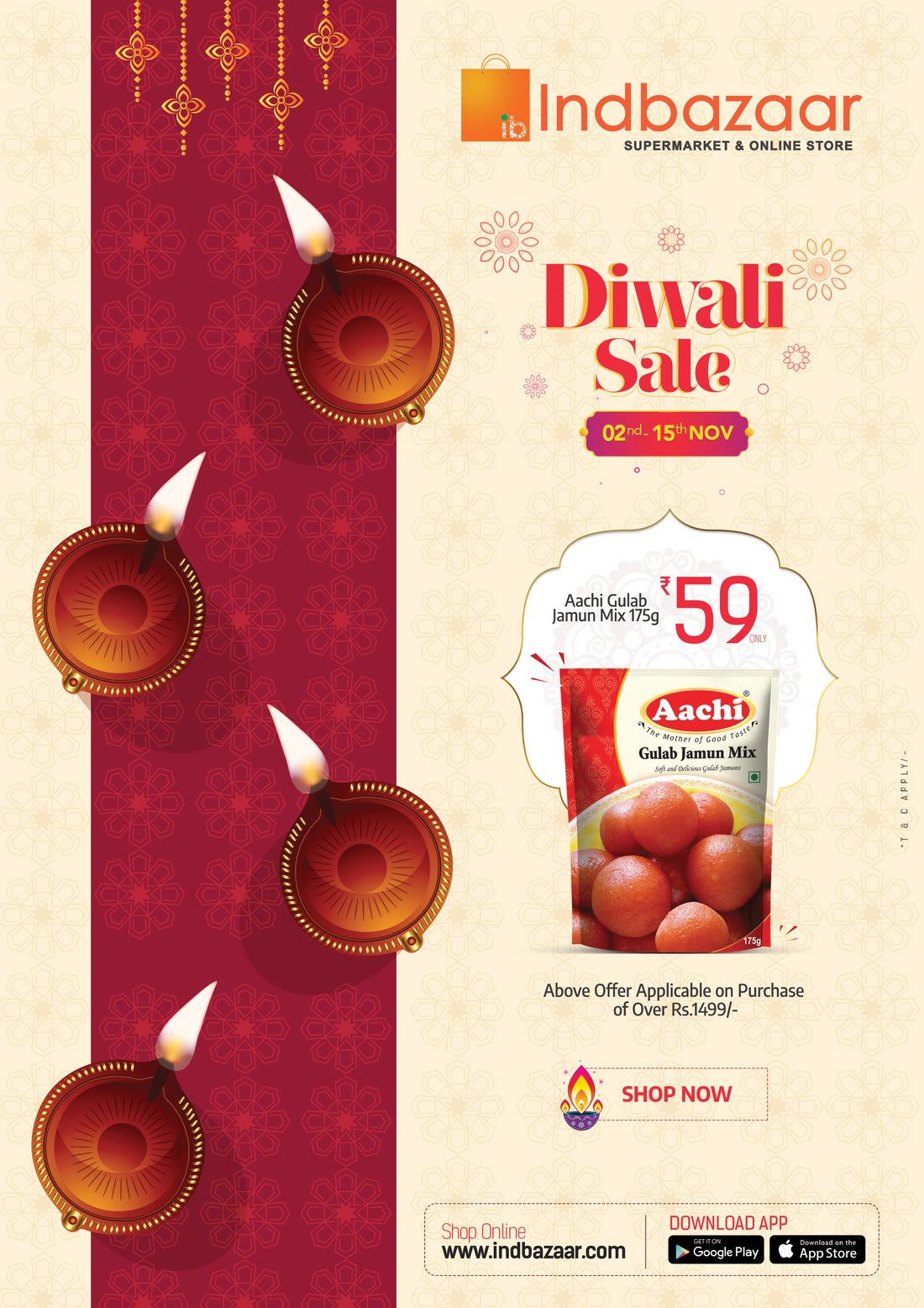 Indbazaar Diwali festival poster