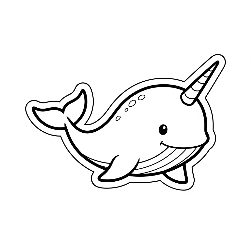 Narwhal coloring page