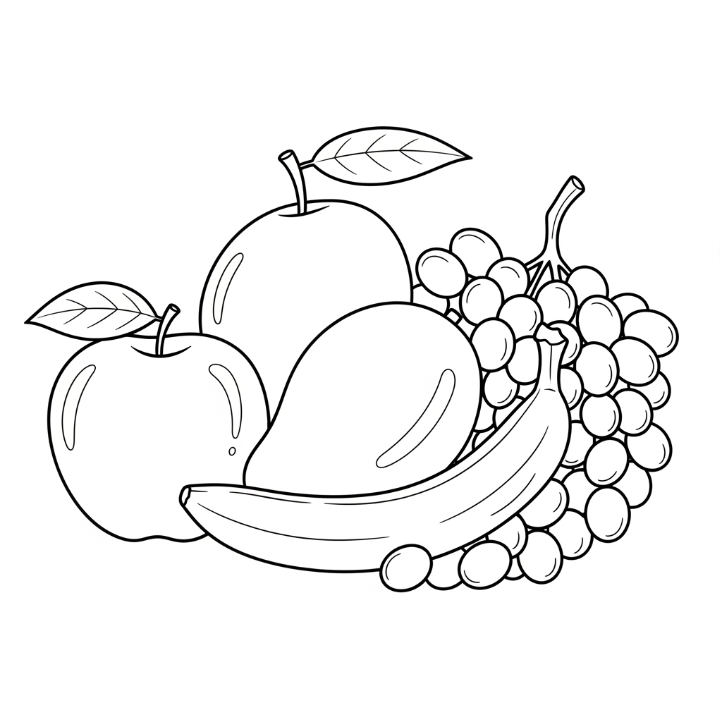 Fruits coloring page