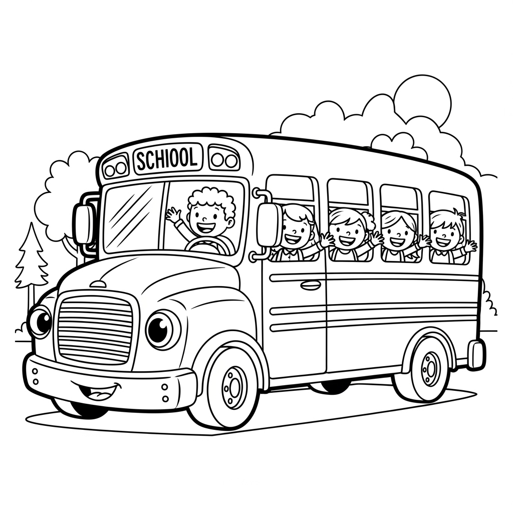 School Bus coloring page