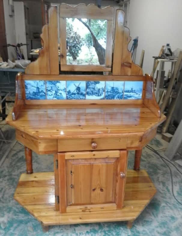 Antique Pine Vanity - Final Restoration