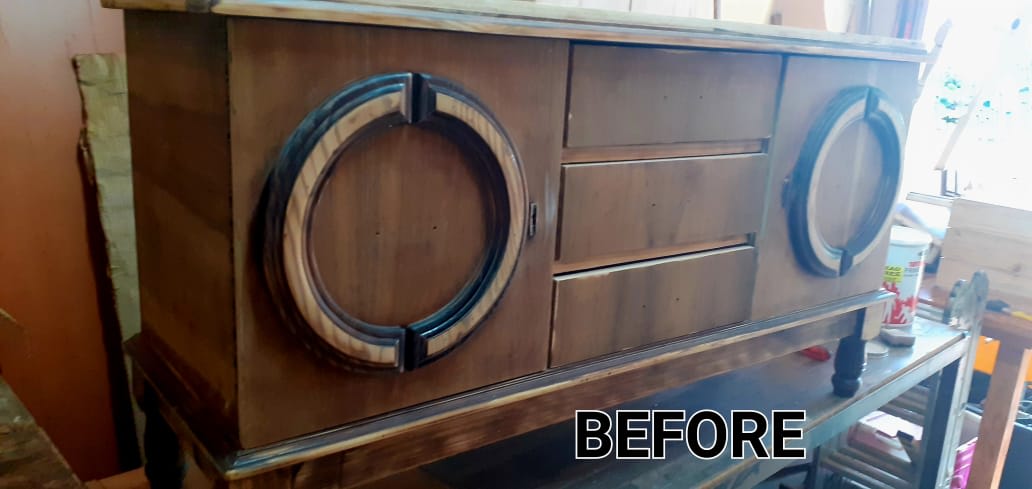 Before restoration - dark traditional finish