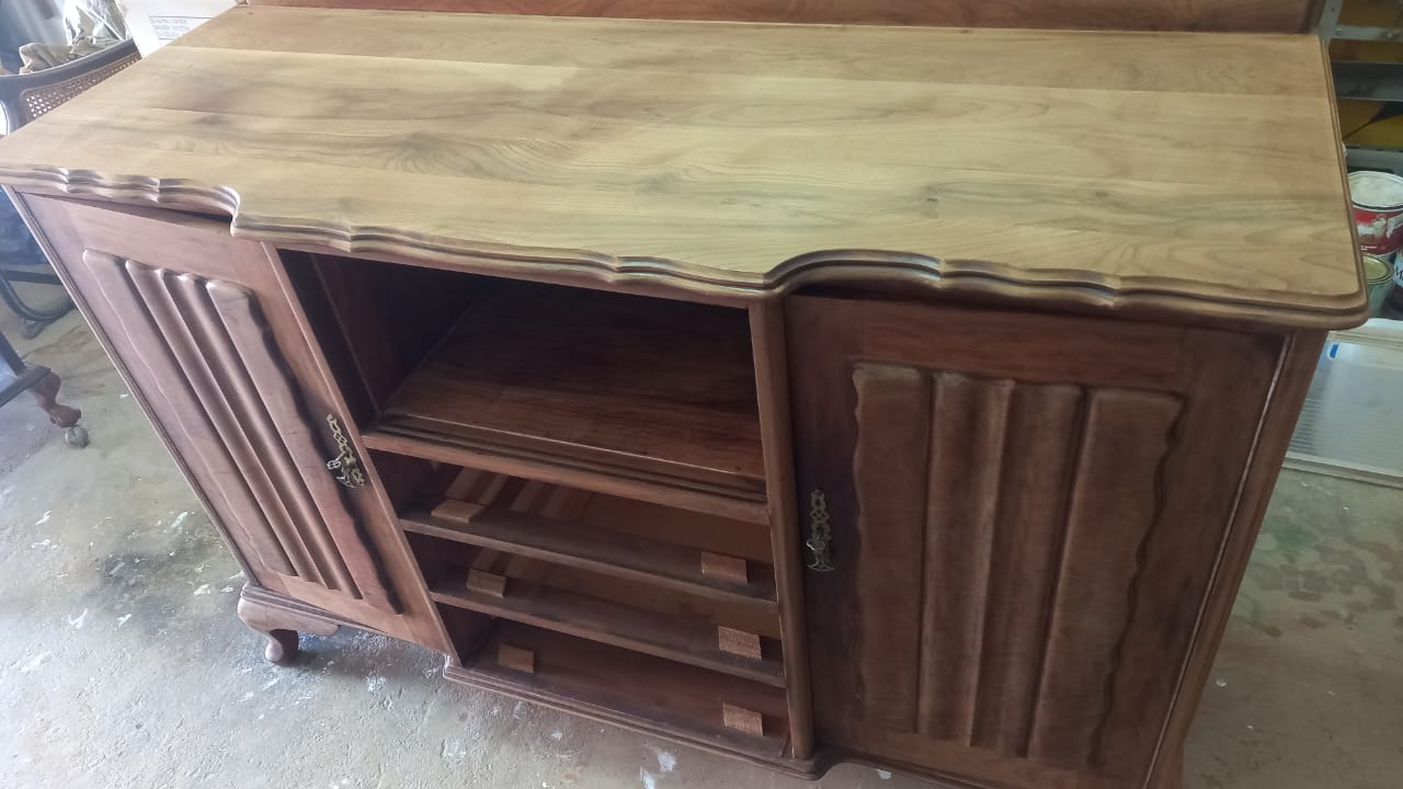 Before restoration - dark traditional finish