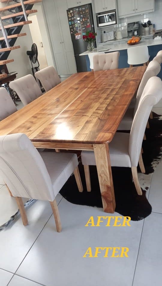 Large Dining Table Natural Wood Restoration - Image 1