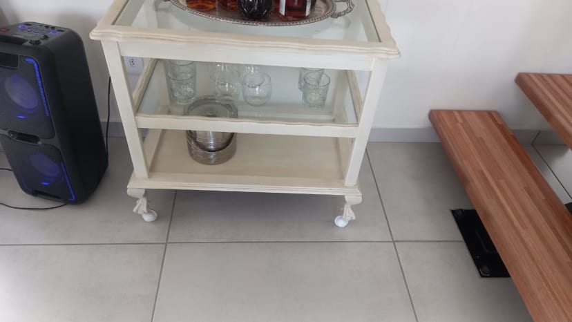 Vintage Bar Cart Whitewash Refinishing - Image 1