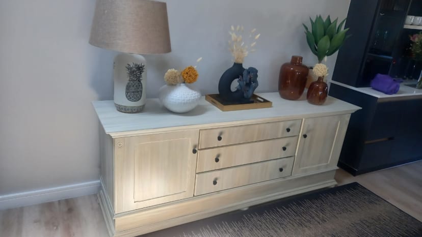 Classic Buffet Whitewash Refinishing - Image 1