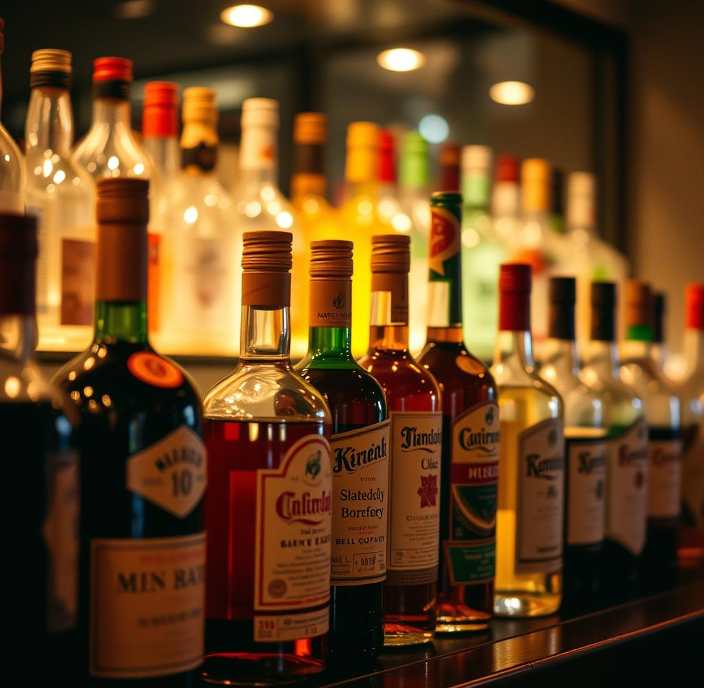 Liquor bottles background