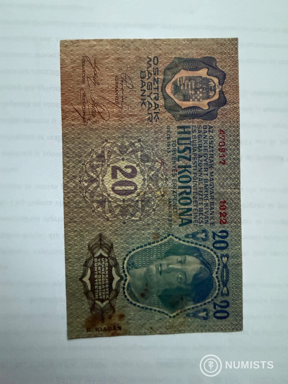 1913 20 Kronen / 20 Korona