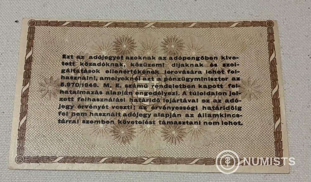 1946 Tízezer Adópengőről