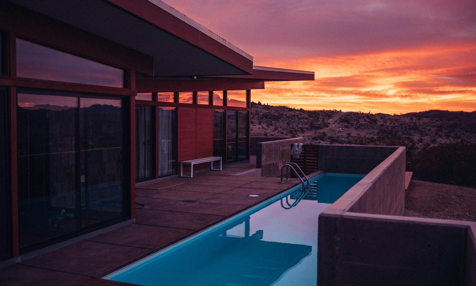 A modern East Valley home at sunset