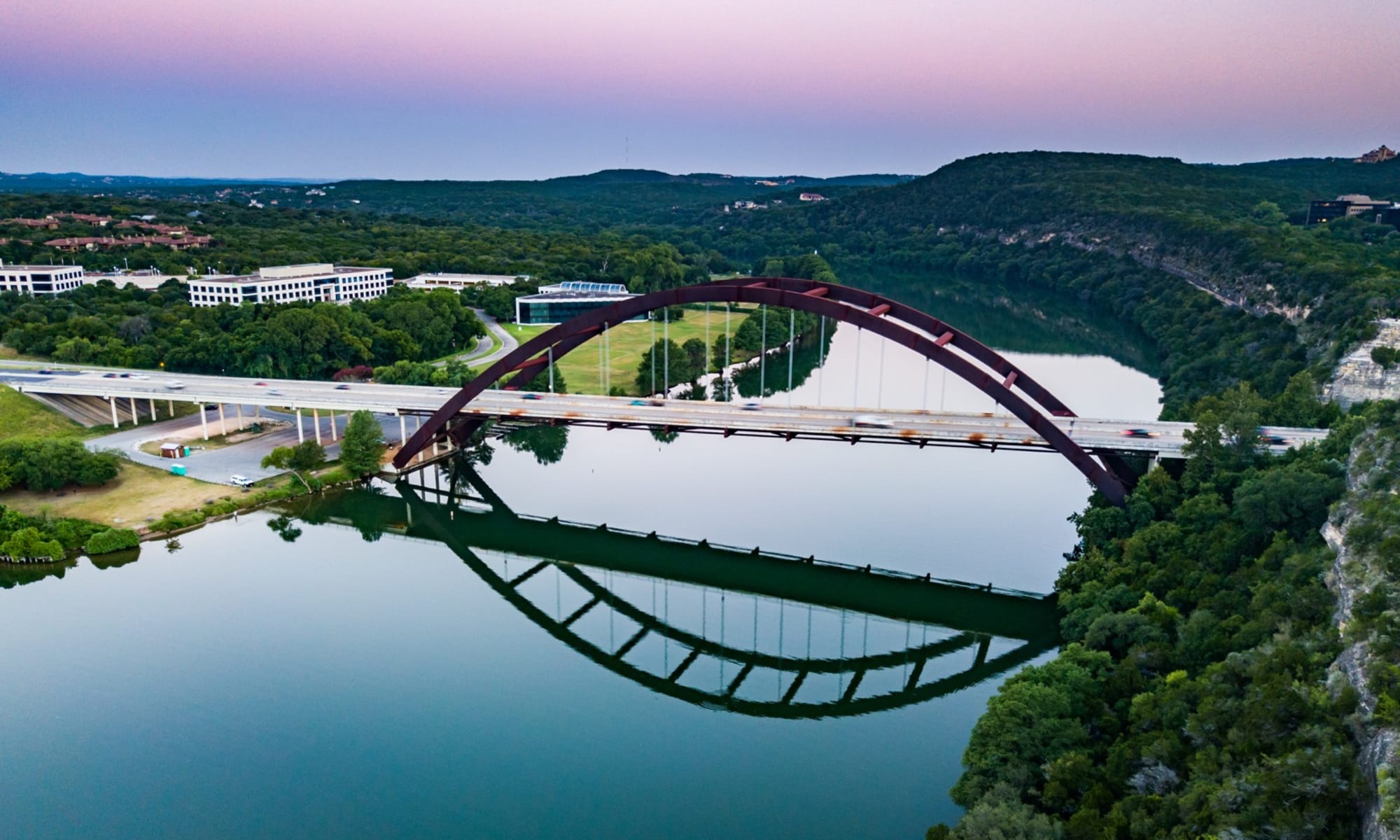 Austin’s 360 Bridge at dusk