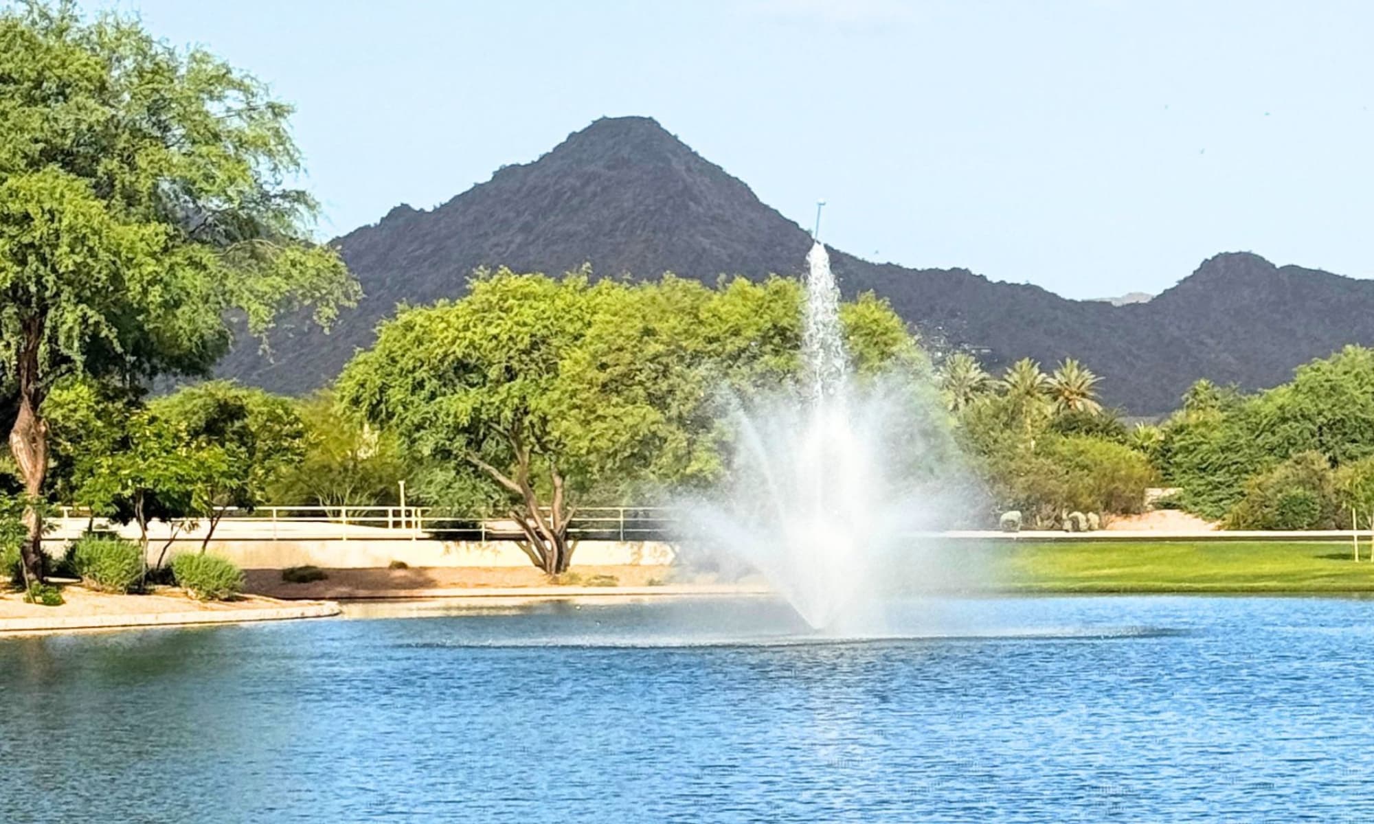 Lakes, greenbelt, and homes in McCormick Ranch, Scottsdale