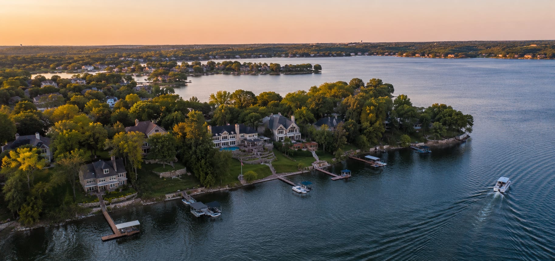 Lake Minnetonka lakefront in Mound, Minnesota