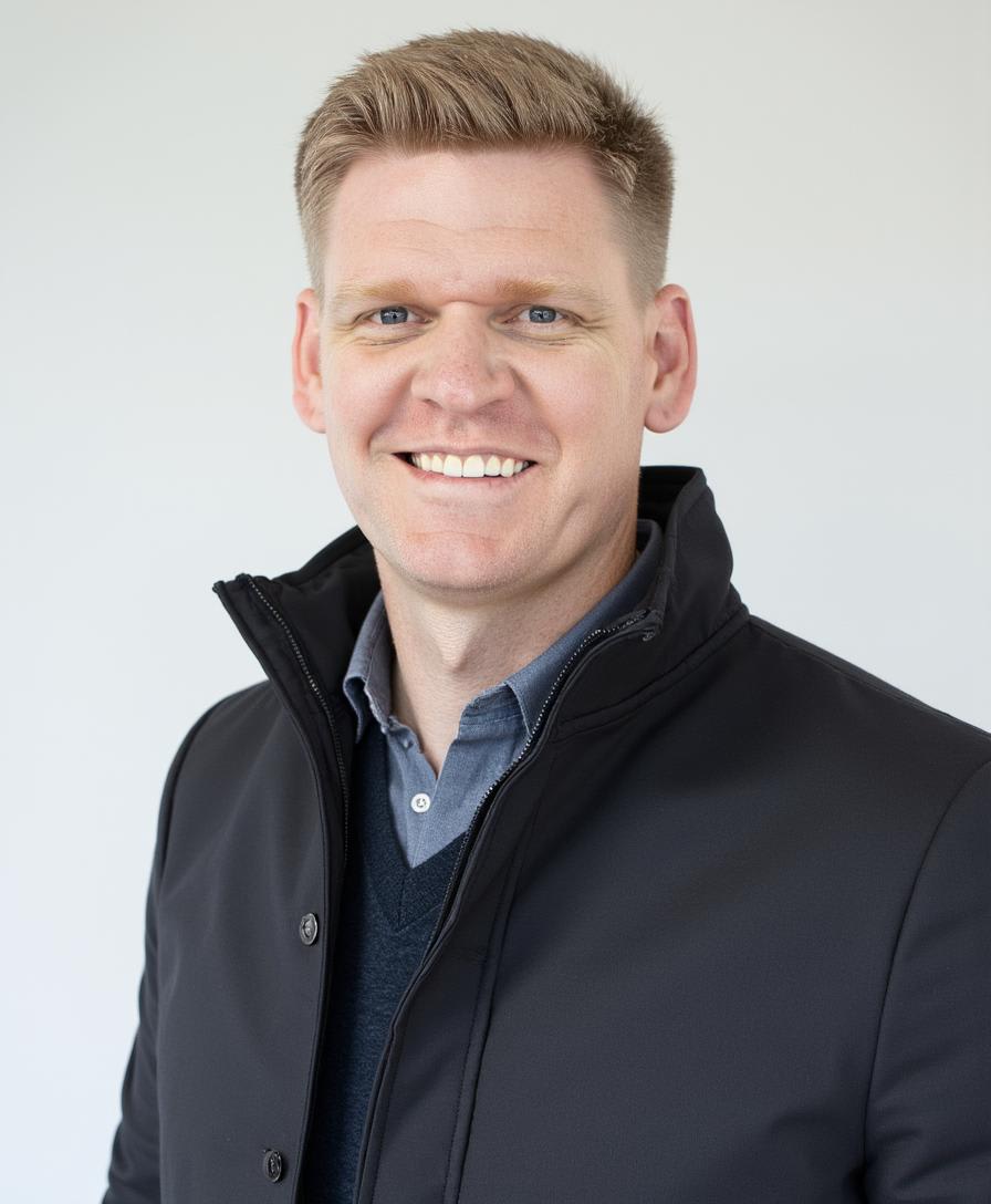 AJ Kehl smiling in a black jacket