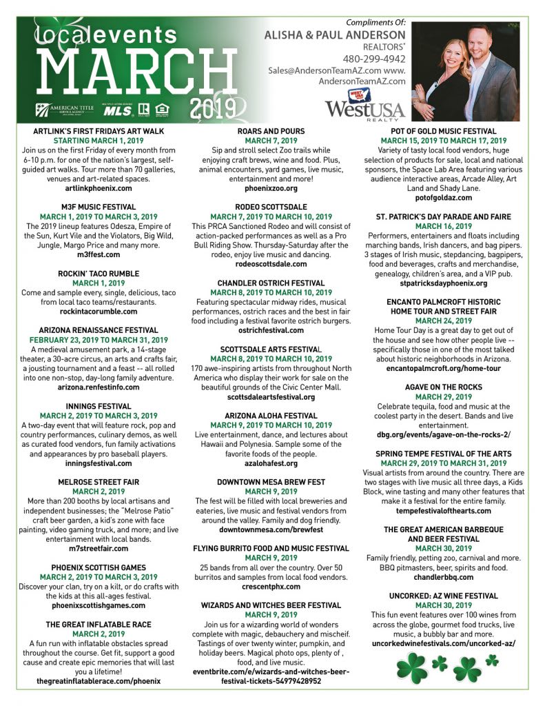 Local Events – March 2019