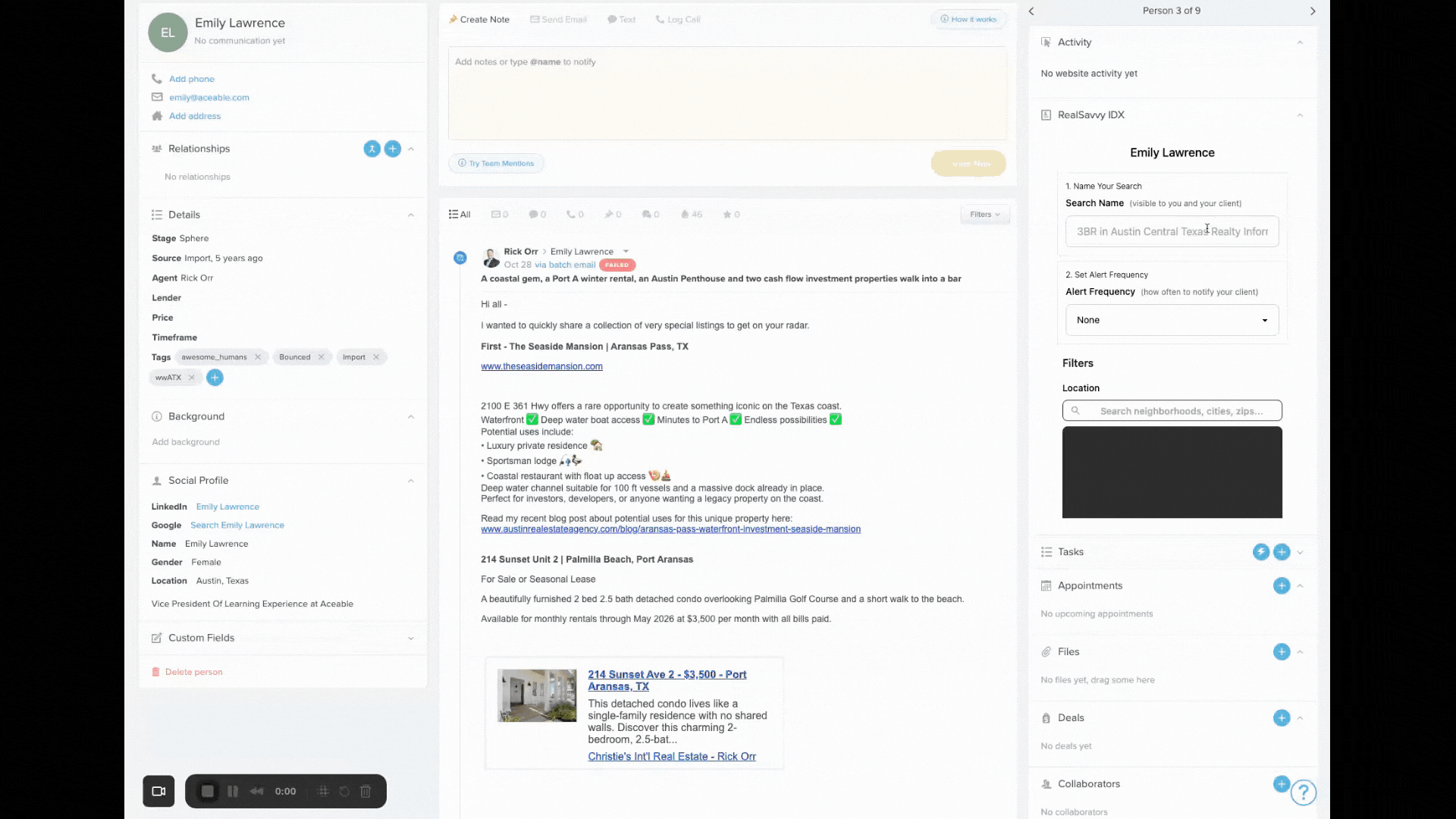 RealSavvy Follow Up Boss embedded IDX app