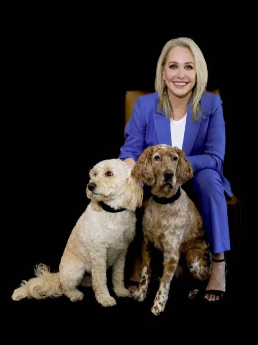 Pam Torgrimson with her dogs Billie and Stevie