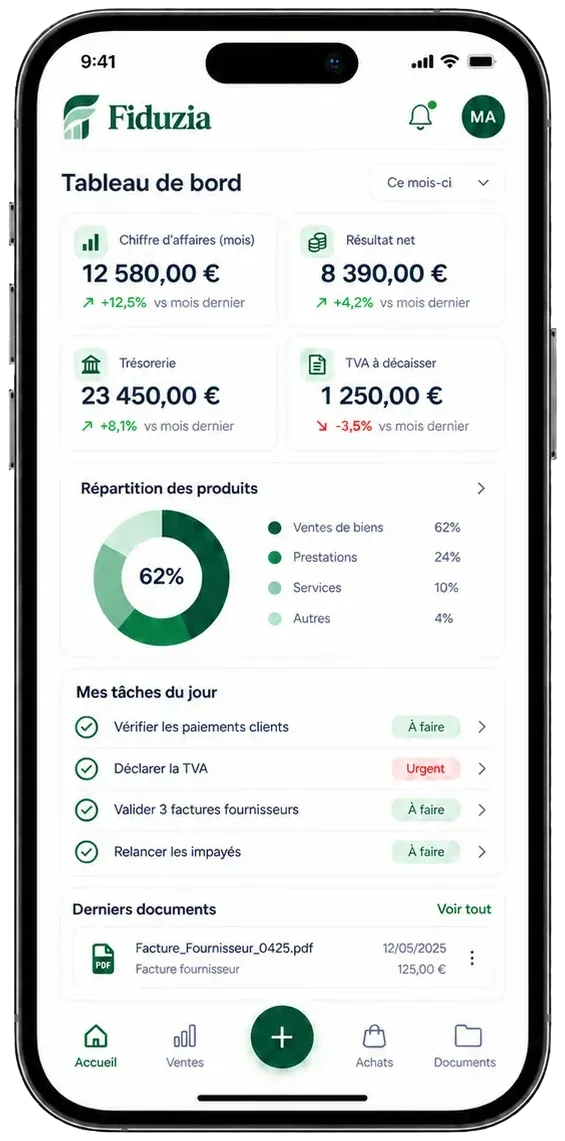 Espace client mobile Fiduzia