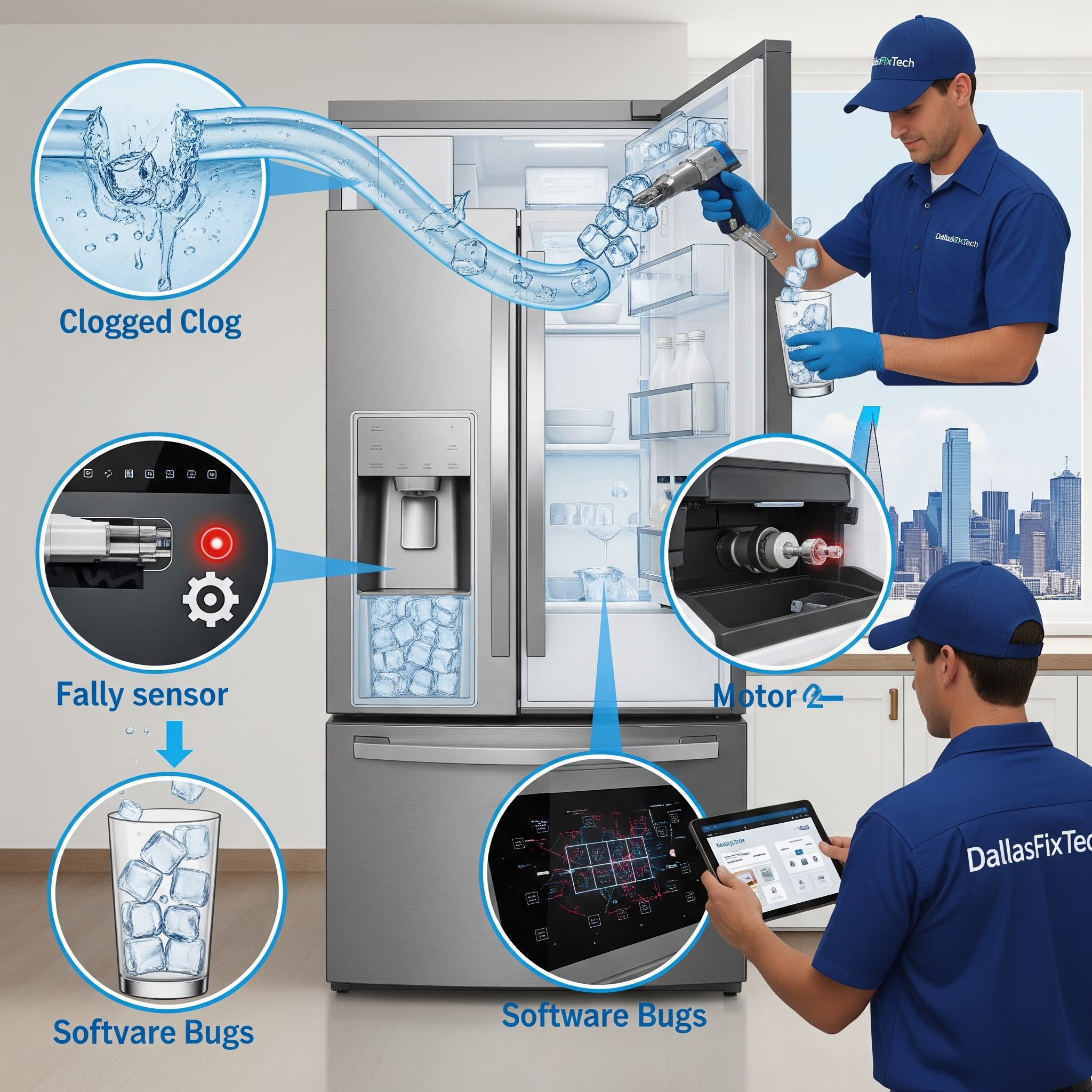 Fix Smart Refrigerator Ice Maker Malfunctions: DallasFixTech’s Solutions for Consistent Ice Supply in Dallas, TX