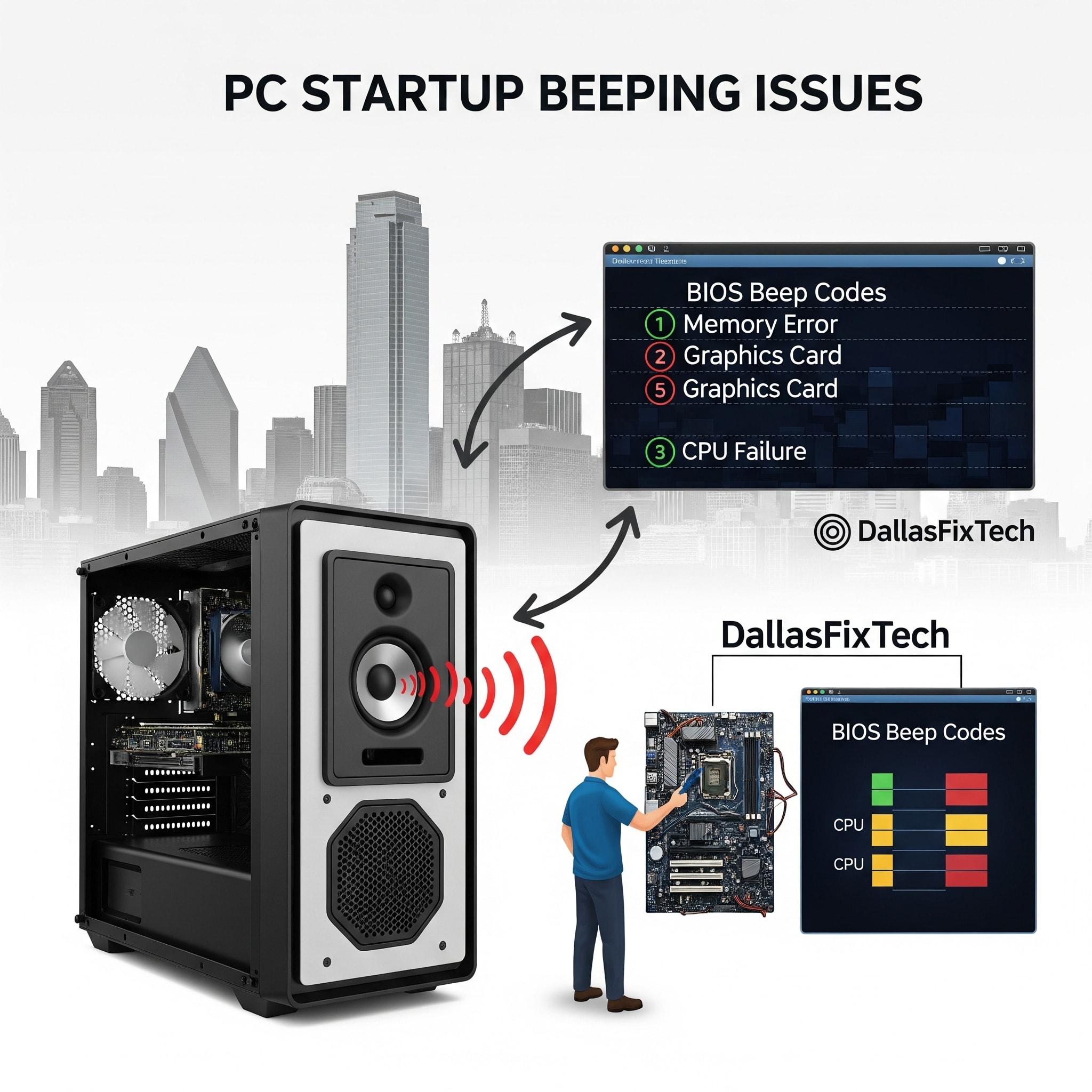 What to Do When Your PC Beeps on Startup: DallasFixTech’s BIOS Beep Code Fixes in Dallas, TX