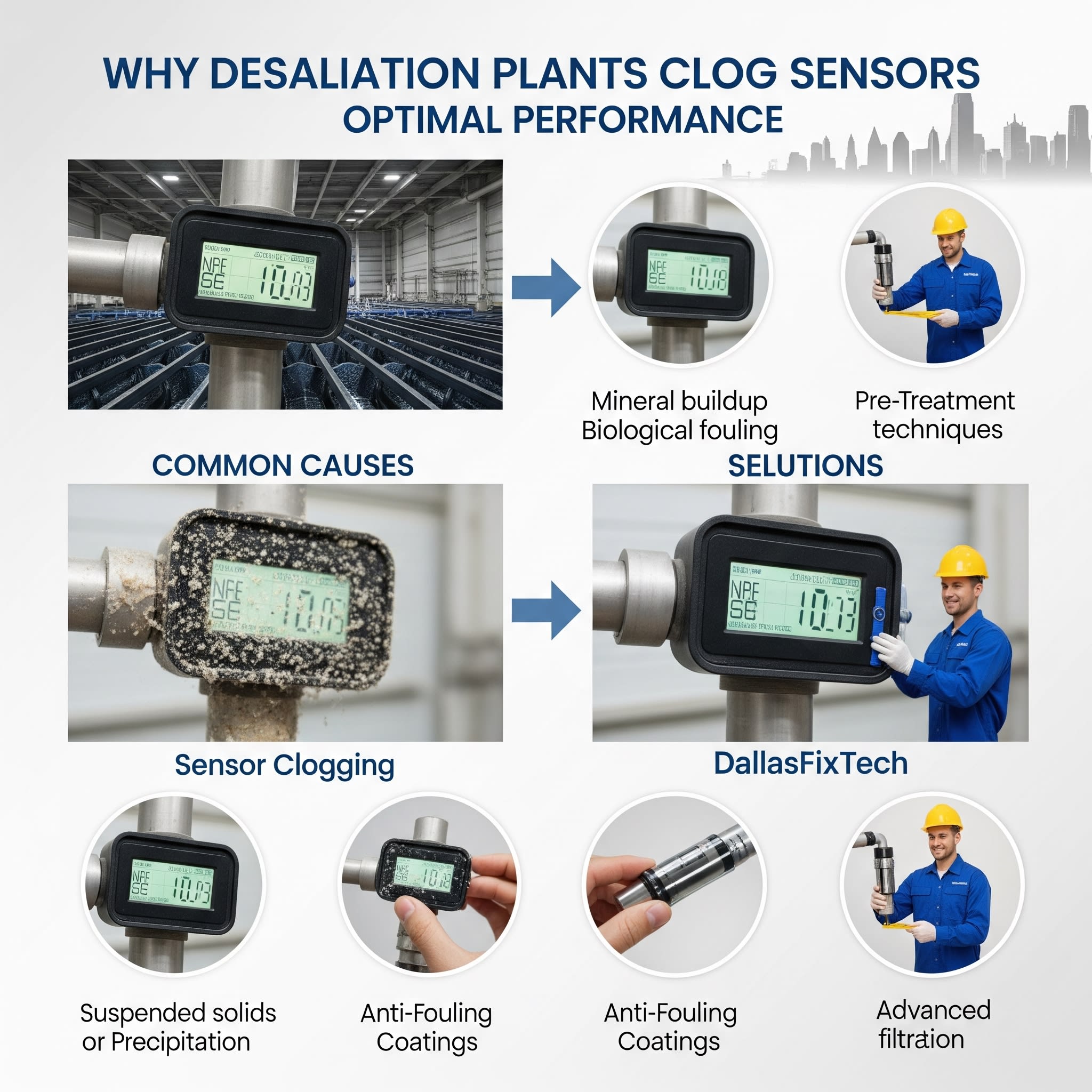 Why Desalination Plants Clog Sensors: DallasFixTech’s Solutions for Optimal Performance in Dallas, TX