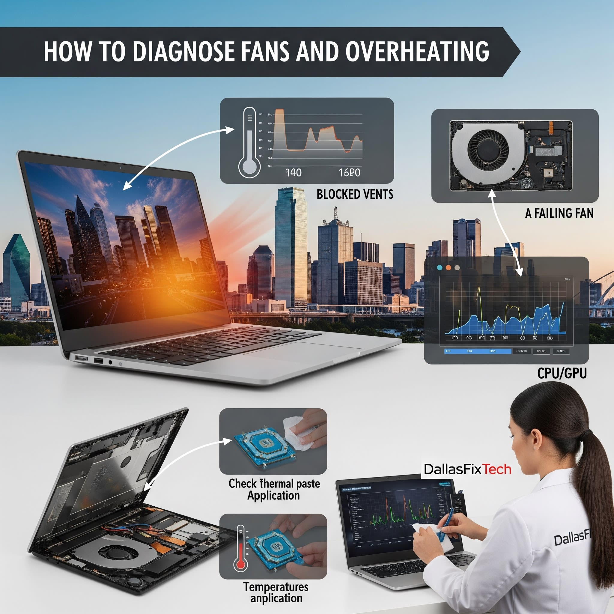 How to Diagnose Loud Laptop Fans and Overheating Issues: DallasFixTech Repair Guide