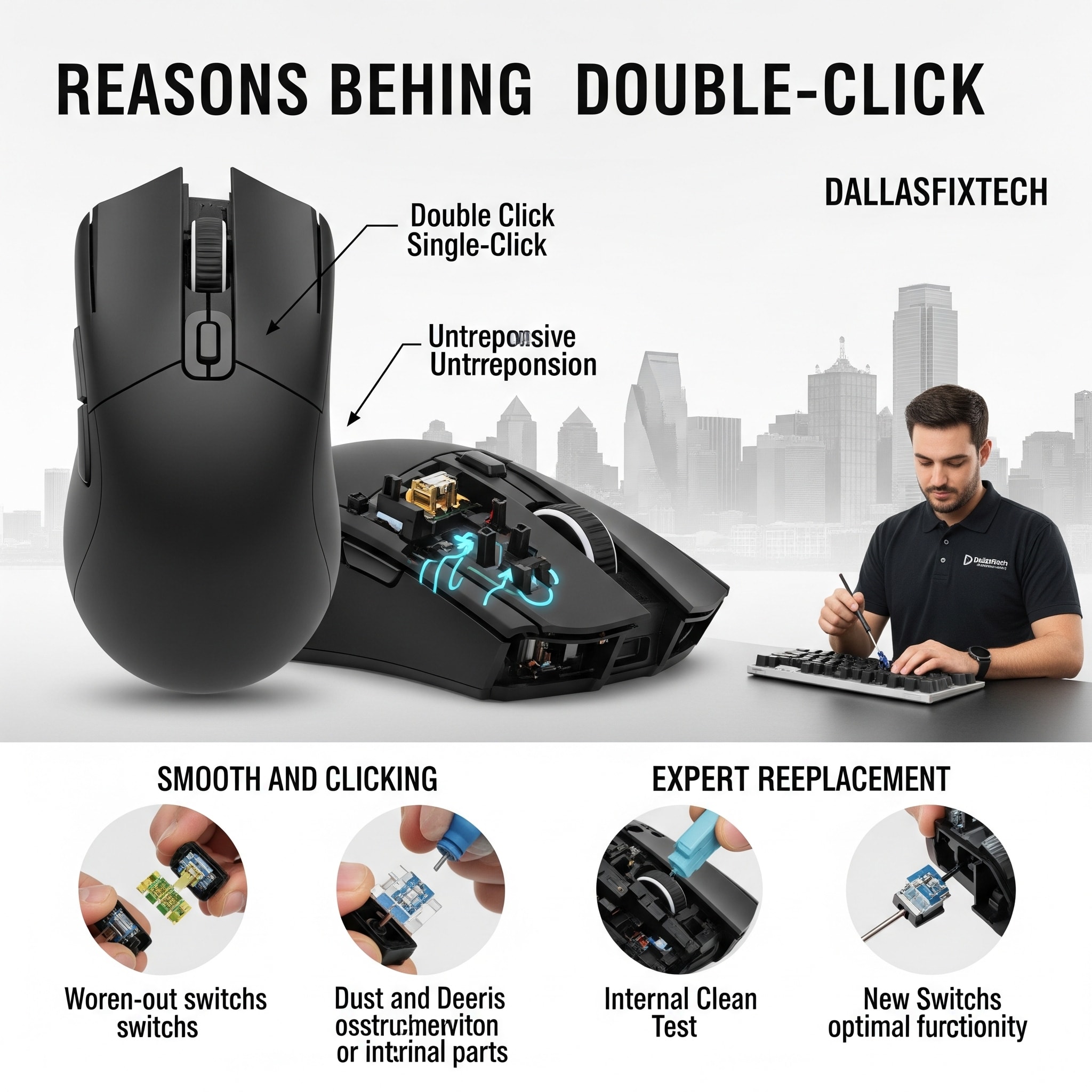 Why Your Gaming Mouse Double-Clicks: DallasFixTech’s Expert Switch Replacement Guide for Dallas, TX