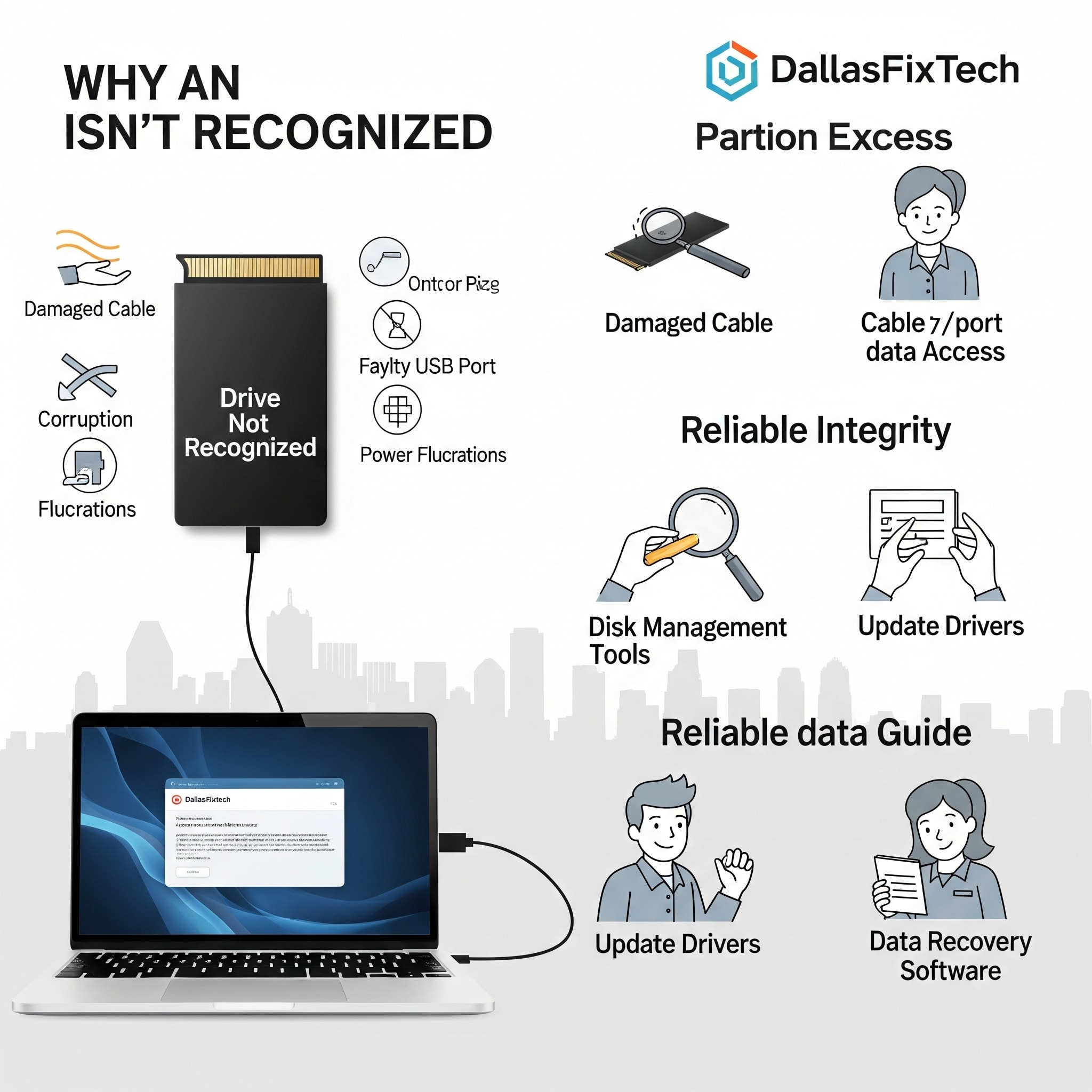 Why Your External SSD Isn’t Recognized: DallasFixTech’s Partition Recovery & Data Access Guide in Dallas, TX