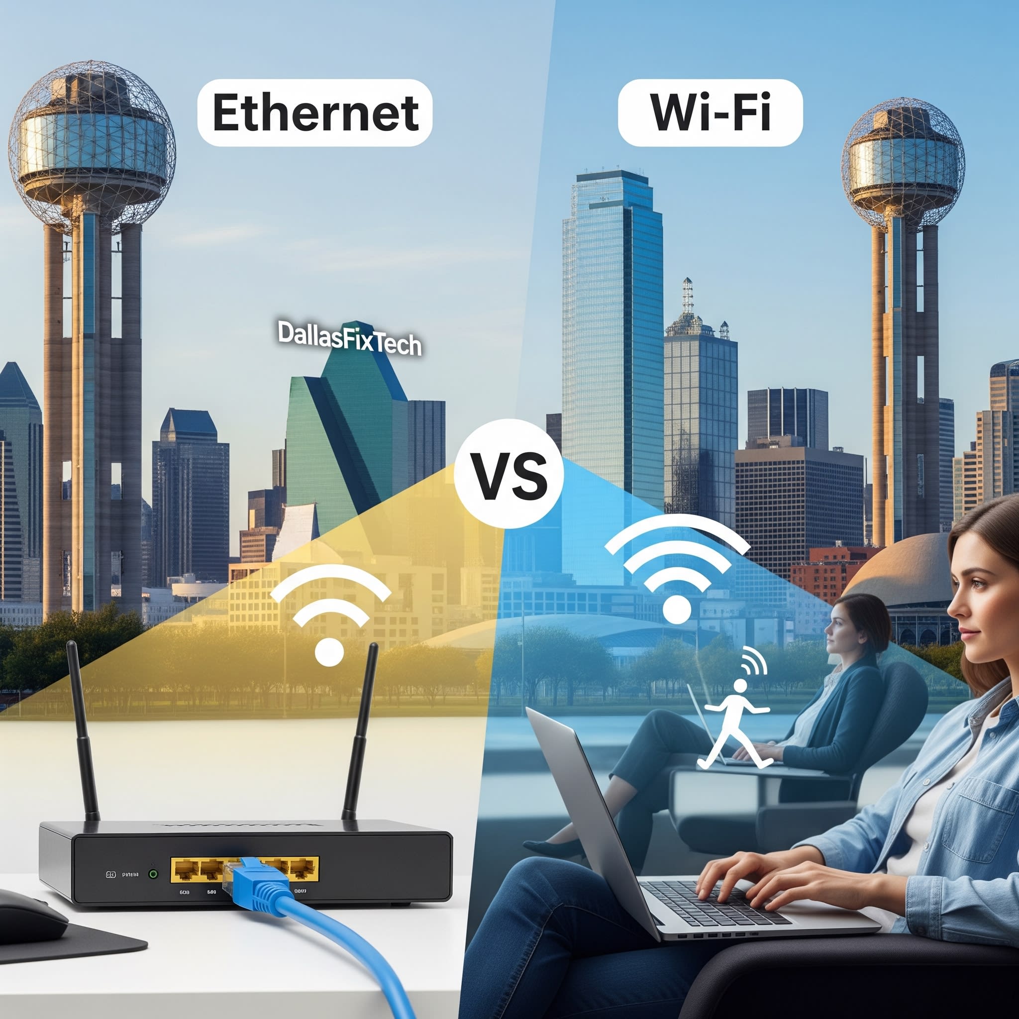 Ethernet vs. Wi-Fi: Which is Best for You? – DallasFixTech’s Comprehensive Guide for Arlington, TX