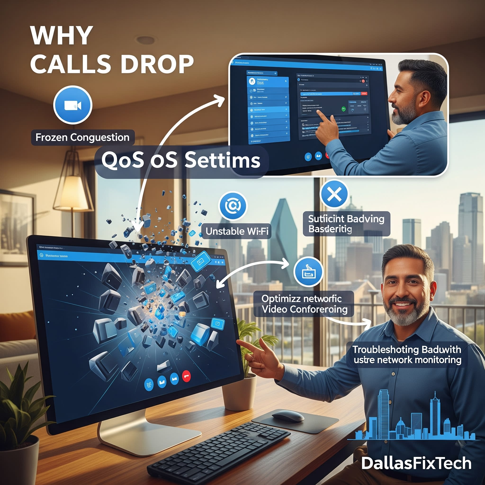 Why Zoom Calls Drop and How to Fix QoS Settings in Dallas Homes: DallasFixTech’s Network Optimization