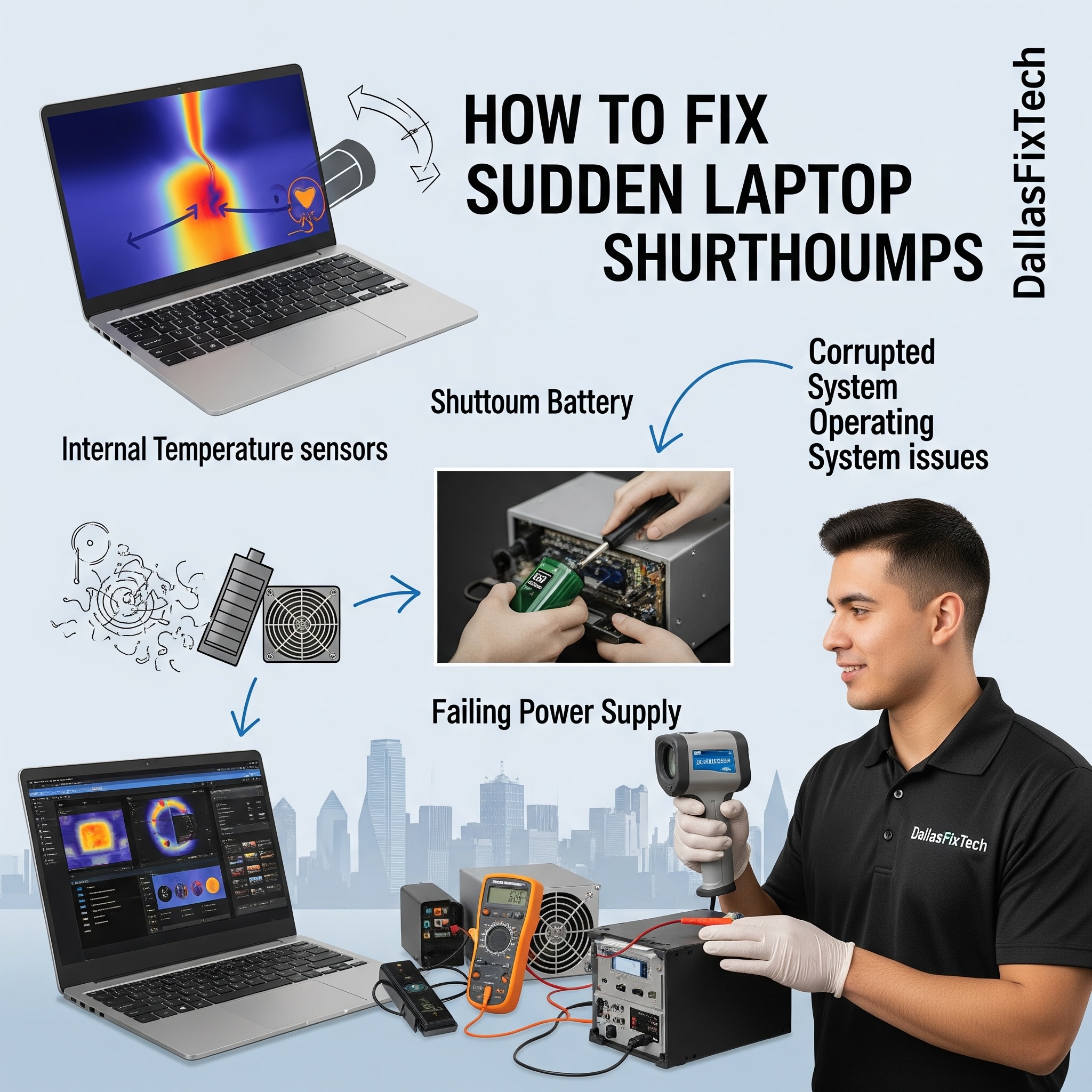 Troubleshoot and Fix Sudden Laptop Shutdowns with DallasFixTech’s Experts in Dallas, TX