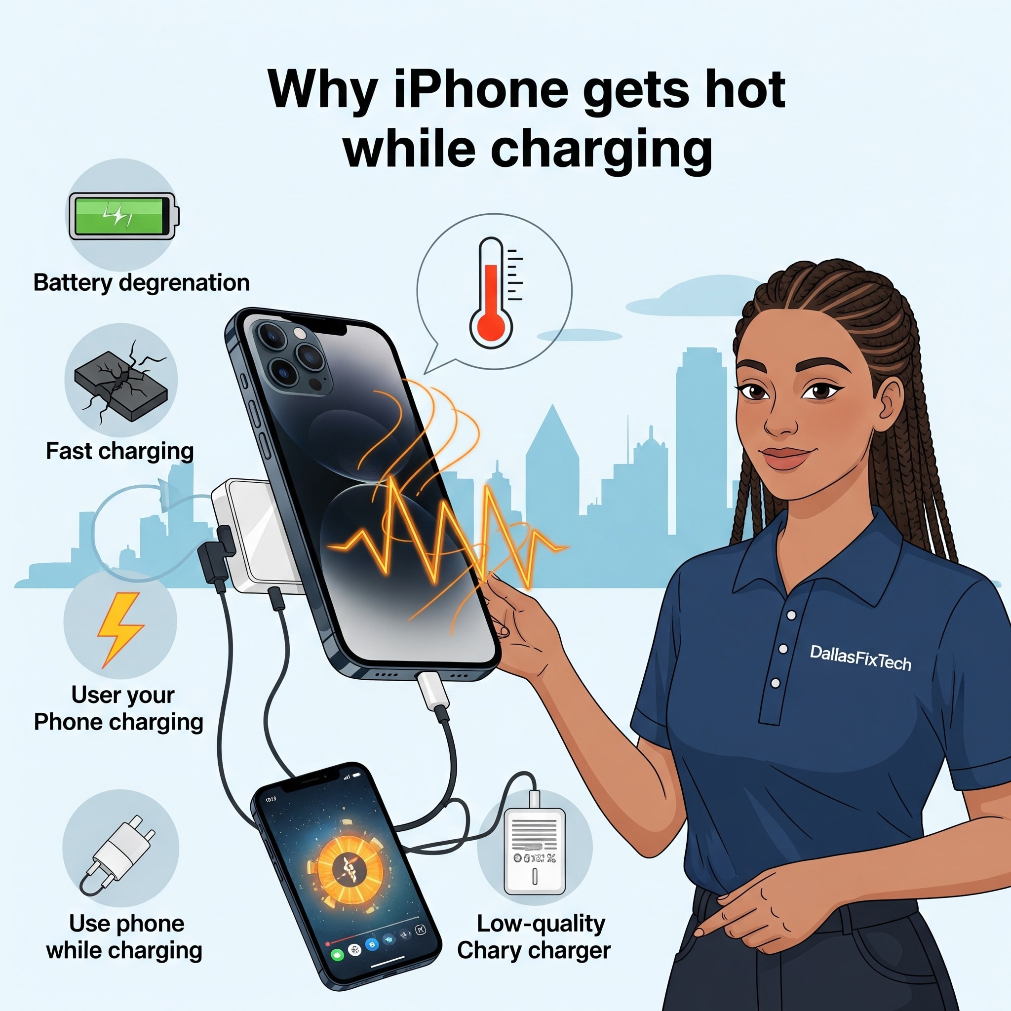 Why Your iPhone Gets Hot While Charging: DallasFixTech's Battery Health Tips