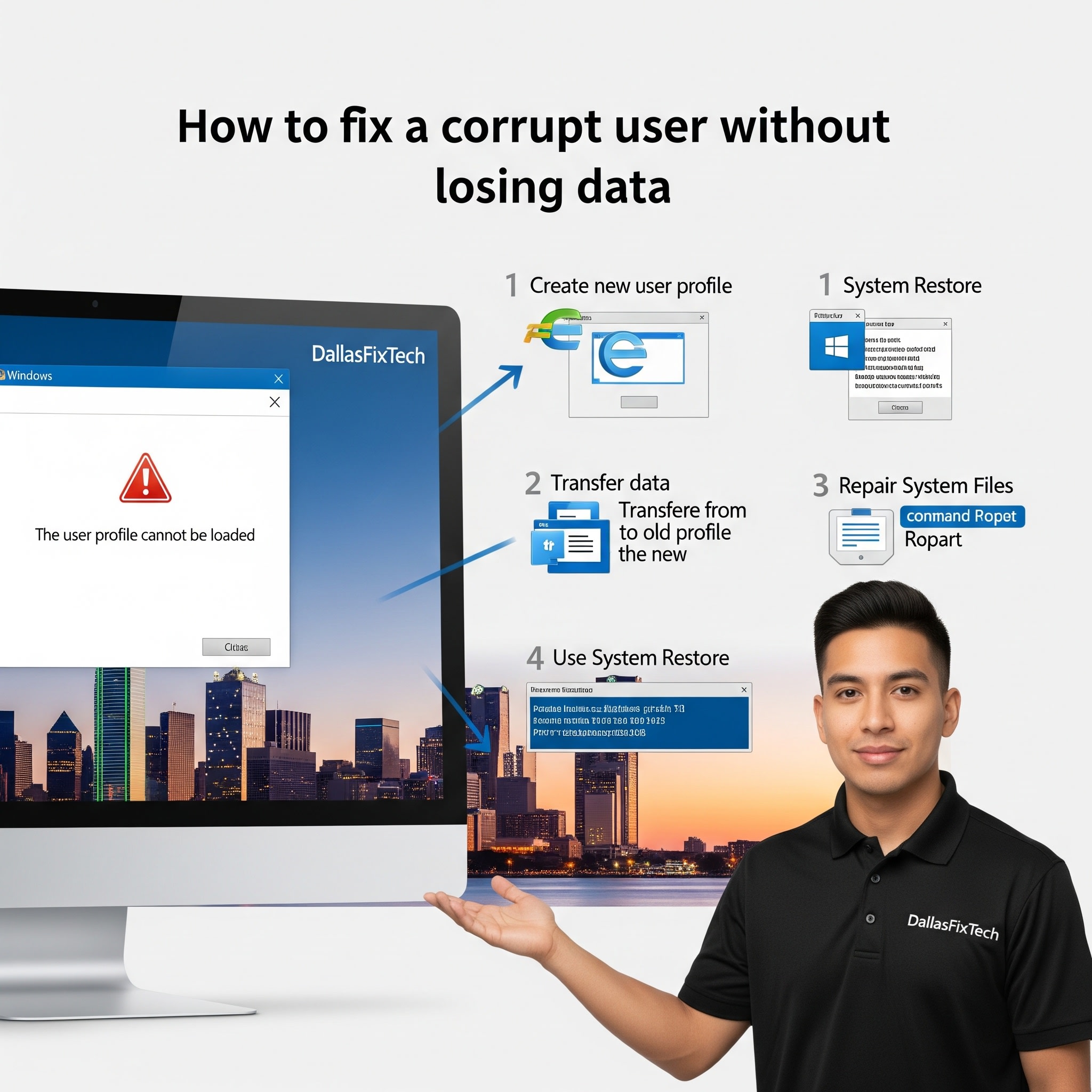 How to Fix a Corrupt User Profile in Windows Without Losing Data: DallasFixTech’s Expert Guide for Dallas, TX